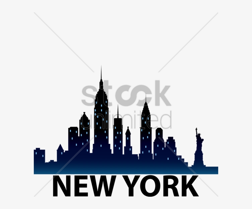 New York City Skyline Silhouette Vector Graphic - Silhouettes Of New York City Skyline, transparent png #483303