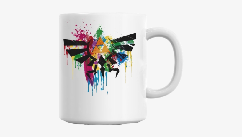 Legend Of Zelda Splatter Mug - Styleart Paint Splatter Mug - Mug1-white-amyz, transparent png #483399