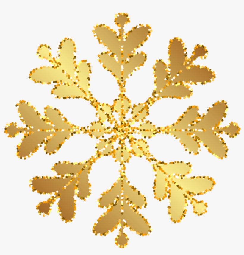 Gold Snowflake Transparent Clip Art Image - Gold Snowflakes Transparent Background, transparent png #483666