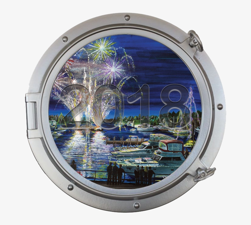 Charlevoix Venetian Festival Artwork - Handcrafted Nautical Decor Nthx044m Silver Finish Porthole, transparent png #484897