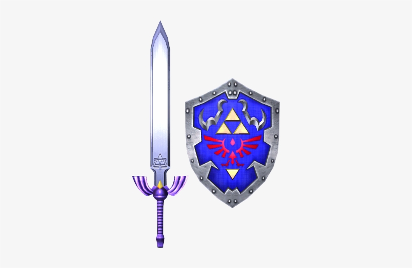 Master Sword And Hylian Shield - Master Sword And Hylian Shield Ocarina Of Time, transparent png #485095