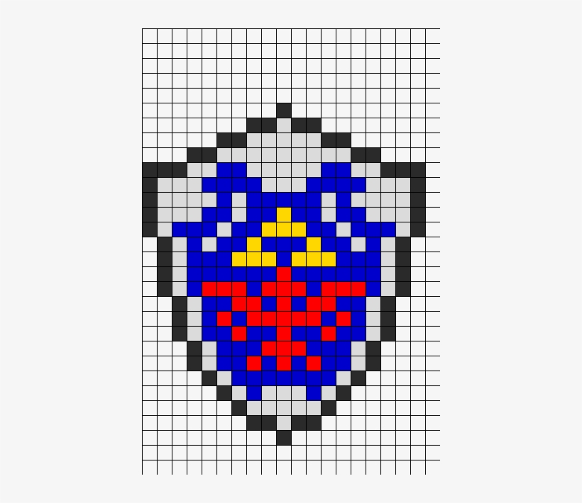 Zelda Hylian Shield Perler Bead Pattern / Bead Sprite - Perler Bead Hylian Shield, transparent png #485187