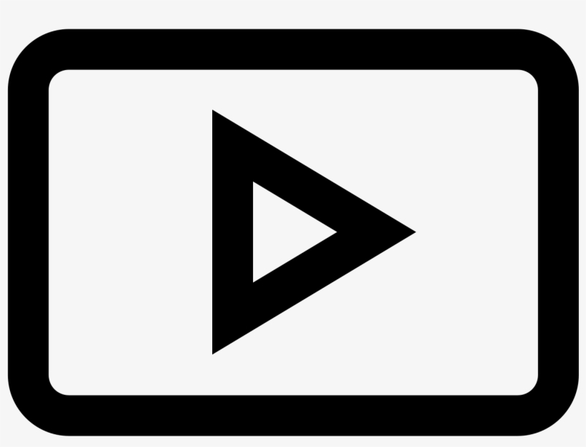 Play Button Icon - Youtube Logo Outline White, transparent png #485251