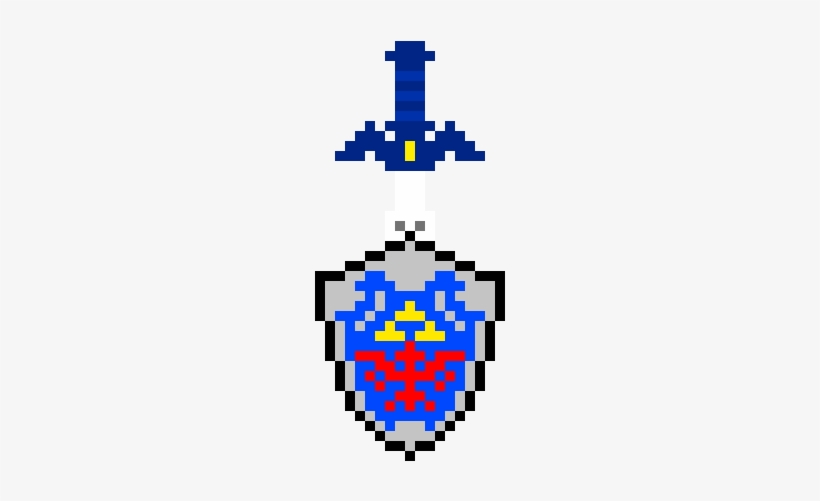 Hylian Shield Pixel Art - Master Sword Perler Beads, transparent png #485300
