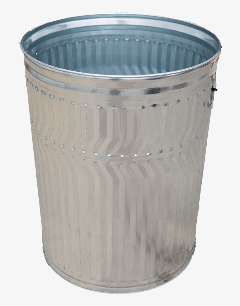 Galvanized Steel Trash Can - Waste Container, transparent png #485794