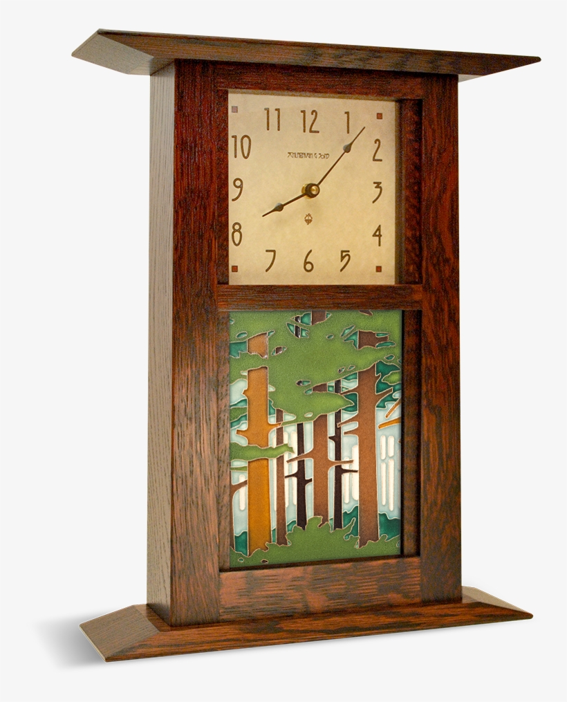 Example Arts And Crafts Clock Shown With Tile - Schlabaugh & Sons Woodworking, transparent png #486282