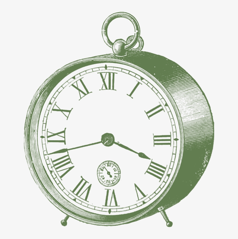 Download Green Vintage Clock Png Clip Art - Clock, transparent png #486483