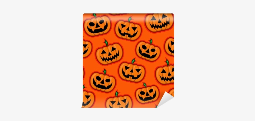 Halloween Pumpkins Vector Pattern In Orange Background - Faces Of Halloween Vampire Pumpkin Frankenstein Case, transparent png #486563