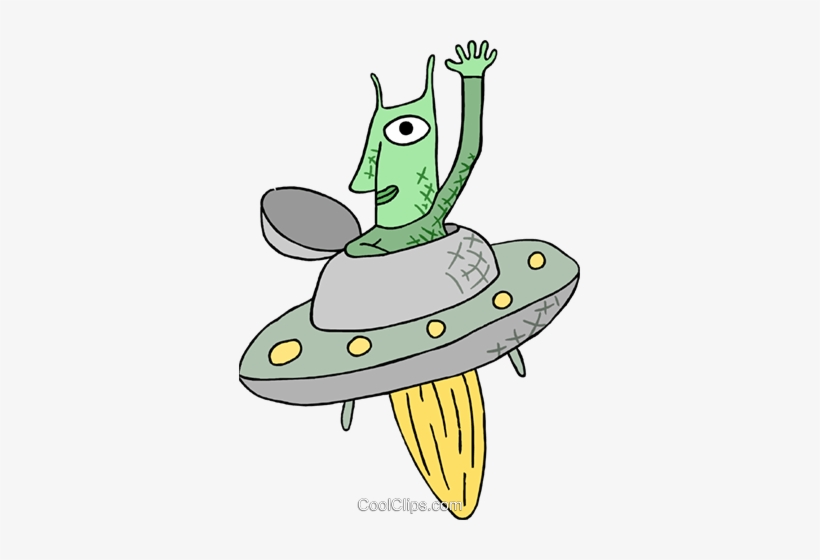 Spaceman In Flying Saucer Royalty Free Vector Clip - Illustration, transparent png #487424