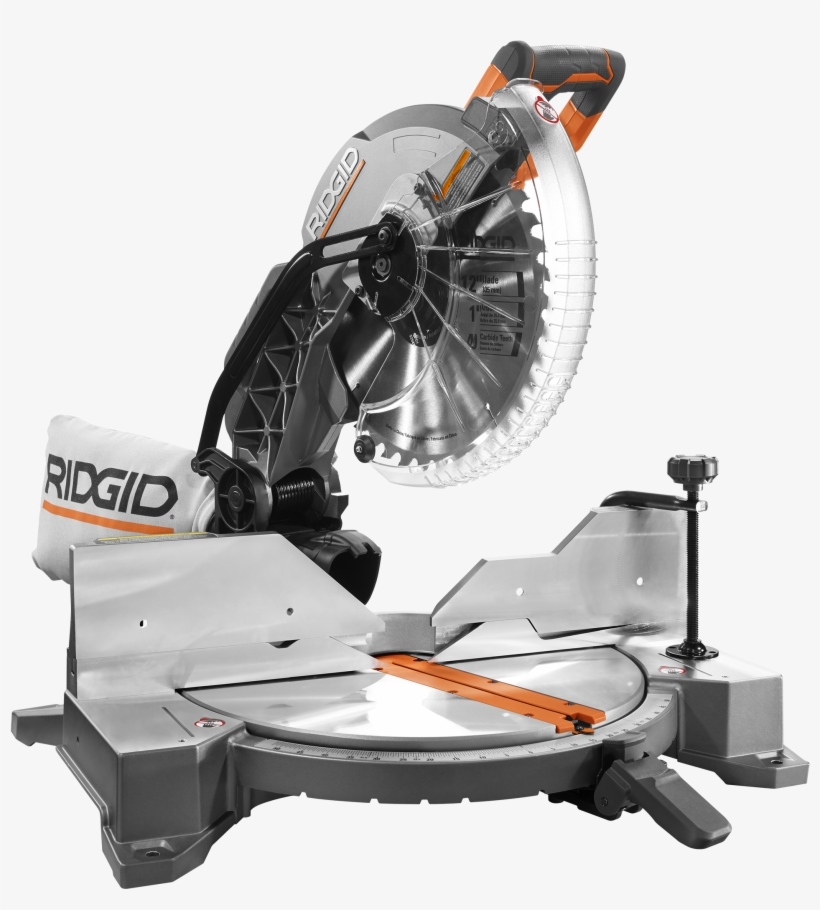 Now $199 - Ridgid 15 Amp 12 In. Dual Bevel Miter Saw With Laser, transparent png #487991