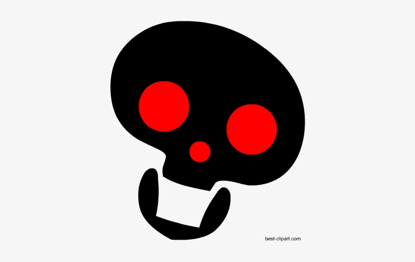 Scary Skull With Red Eyes Free Clipart - Clip Art, transparent png #488451
