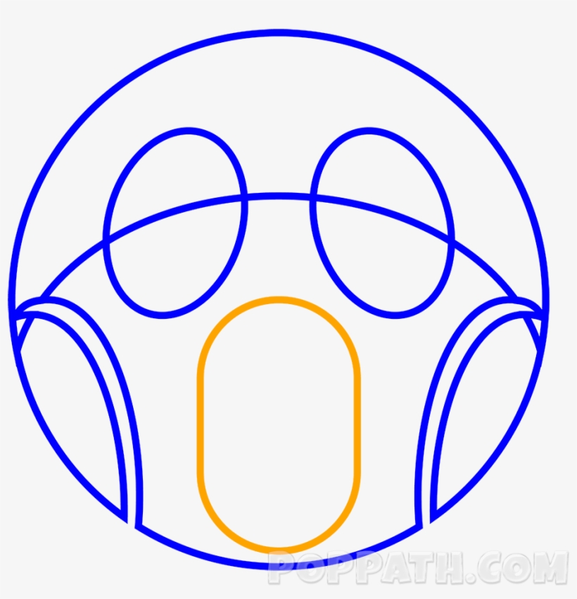 Draw The Alphabet “o” For The Mouth To Show How Scared - Art, transparent png #488573