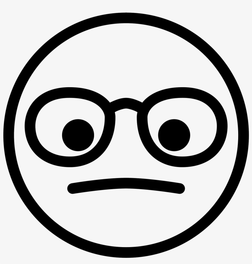 Round Glasses Emoji Icon - Emoji With Glasses Coloring Page, transparent png #488617