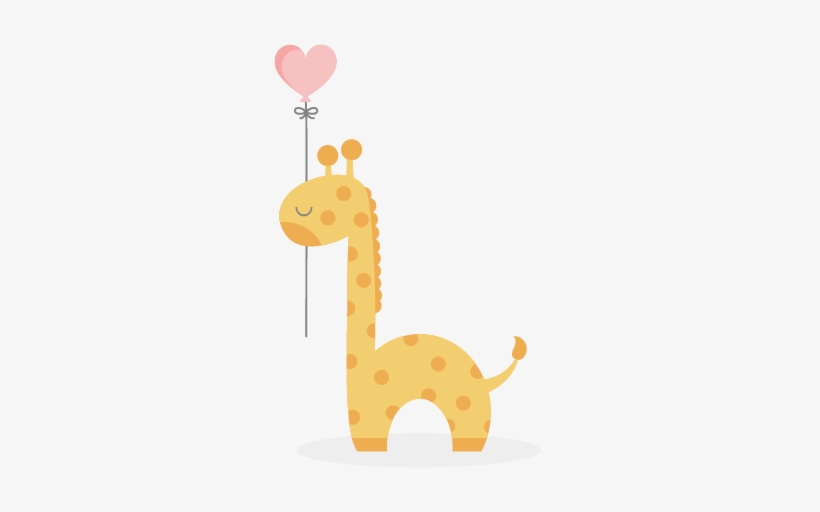 Giraffe With Heart Balloon Svg Cutting File Baby Svg Balloon Free Transparent Png Download Pngkey