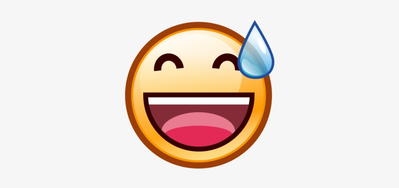 Frightened Scared Face With Sweat Source - Emoji, transparent png #488824