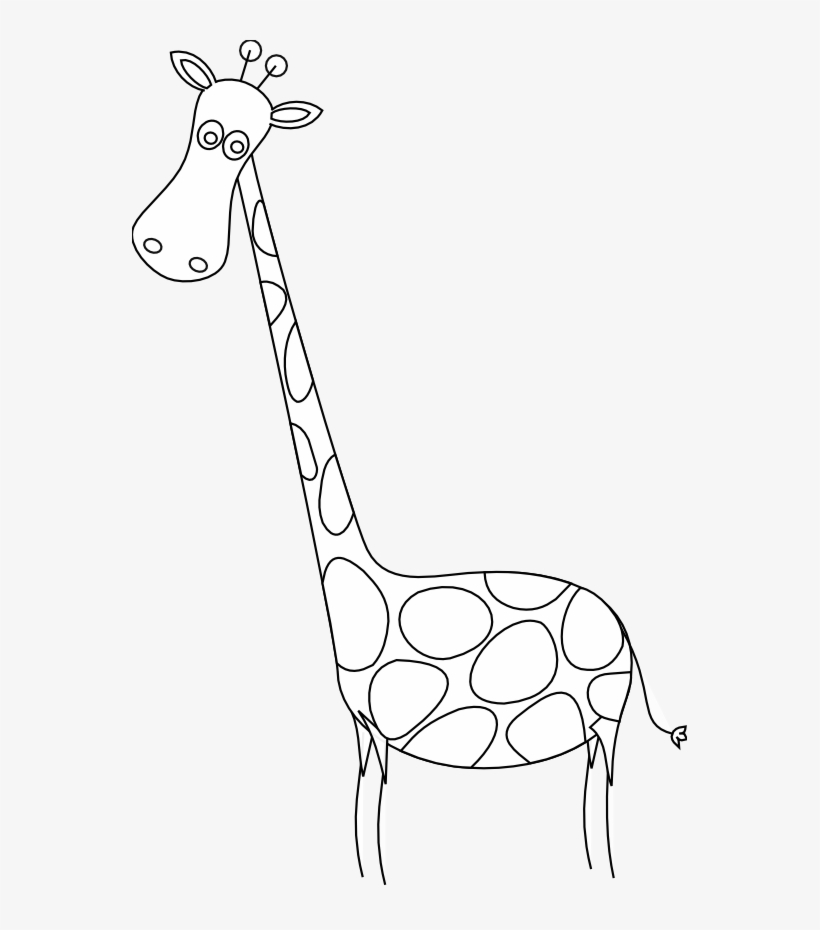 Clipartist Net Clip Art Giraffe Sympa Black White Line - Yellow, transparent png #489031
