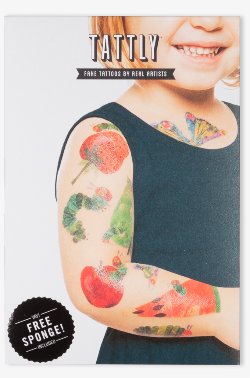 The Very Hungry Caterpillar Set By The World Of Eric - Temporary Tattoos - Tattly Very Hungry Caterpillar, transparent png #489916