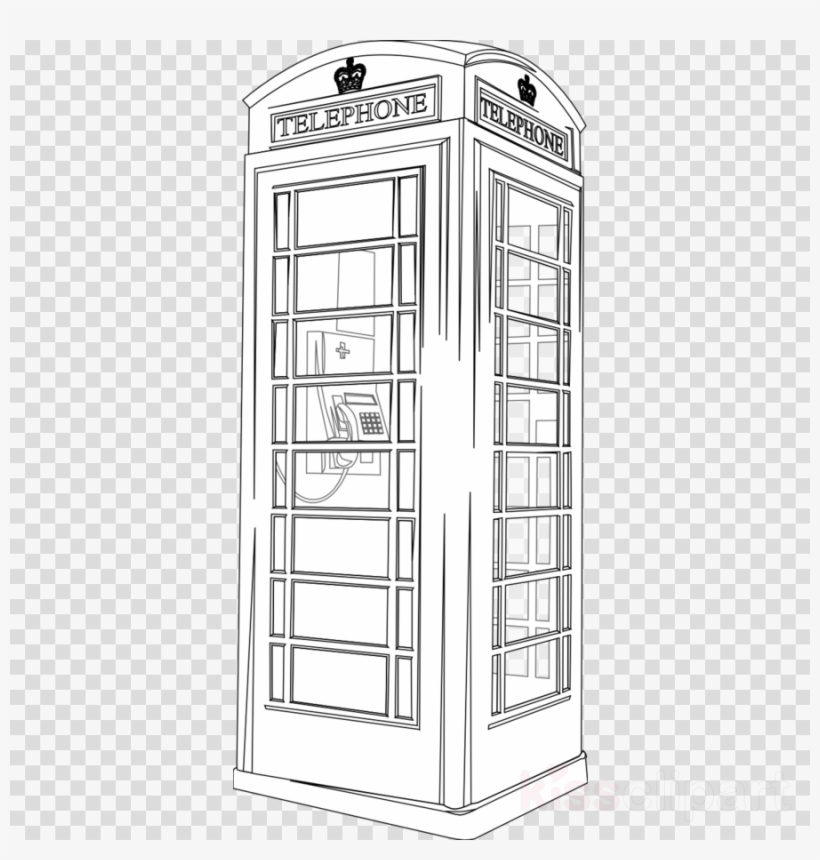 Download London Telephone Box Drawing Clipart Red Telephone - Telephone Booth Red Drawing, transparent png #4800383