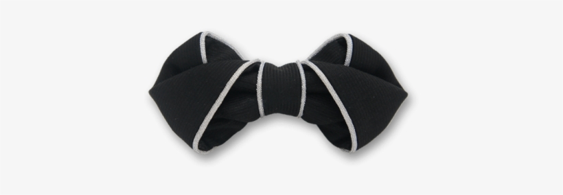 Border In Silver Edge Line Black Bow Tie - Bow Tie, transparent png #4802135