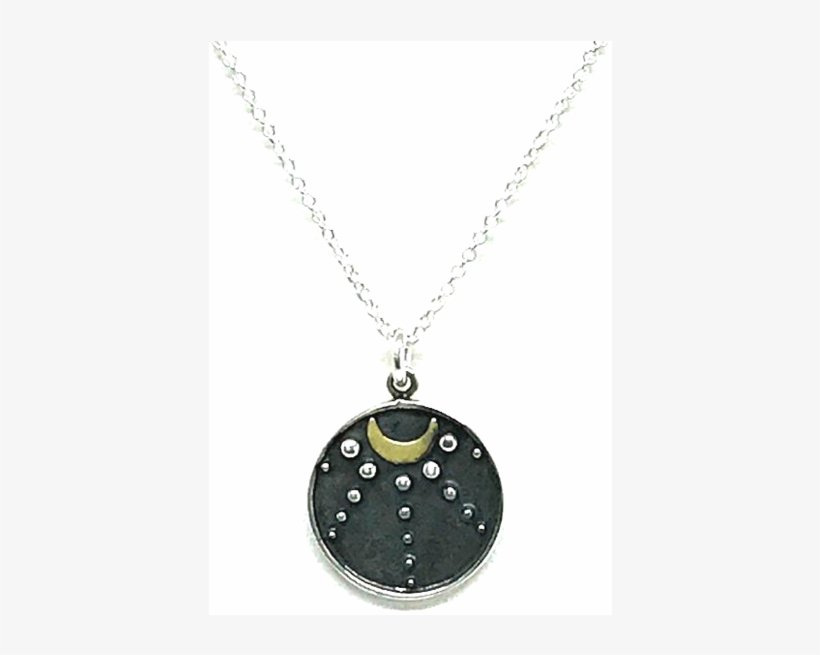 Athena Designs Crescent Moon In Night Sky Charm Necklace - Locket, transparent png #4802642