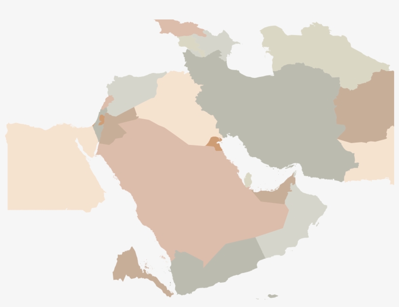 Middle East Map - Empty Map Of Arab World, transparent png #4802645