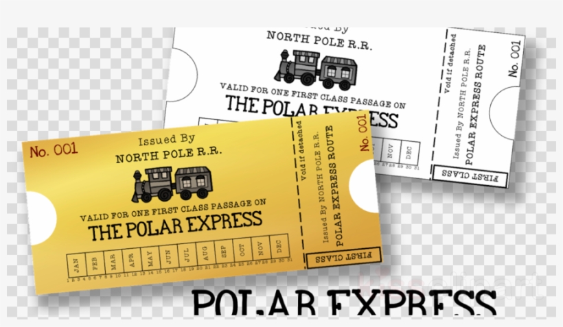 The Polar Express Clipart Train Christmas Day Event - Train Pole Express Ticket, transparent png #4803529
