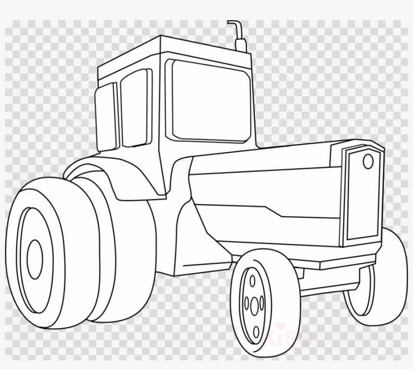 Tractor Black And White Clipart John Deere Tractor - John Deere Tractor Drawings, transparent png #4804388