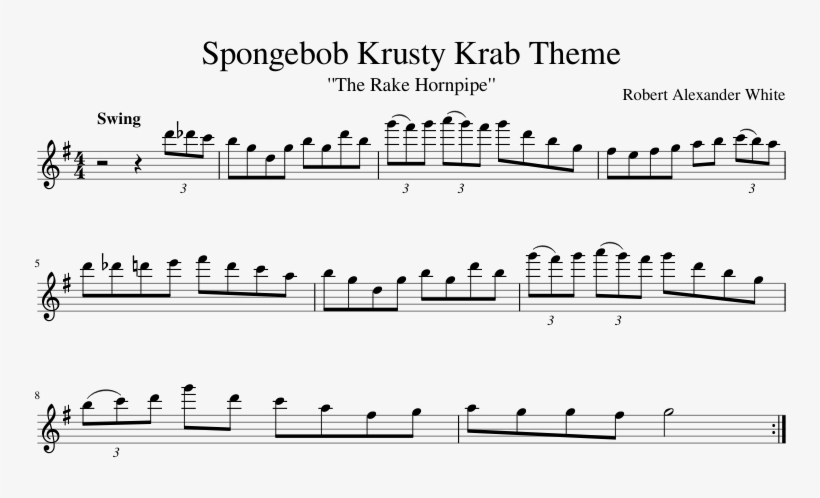 Spongebob Krusty Krab Theme Sheet Music Composed By - Tubby The Tuba Solo P...