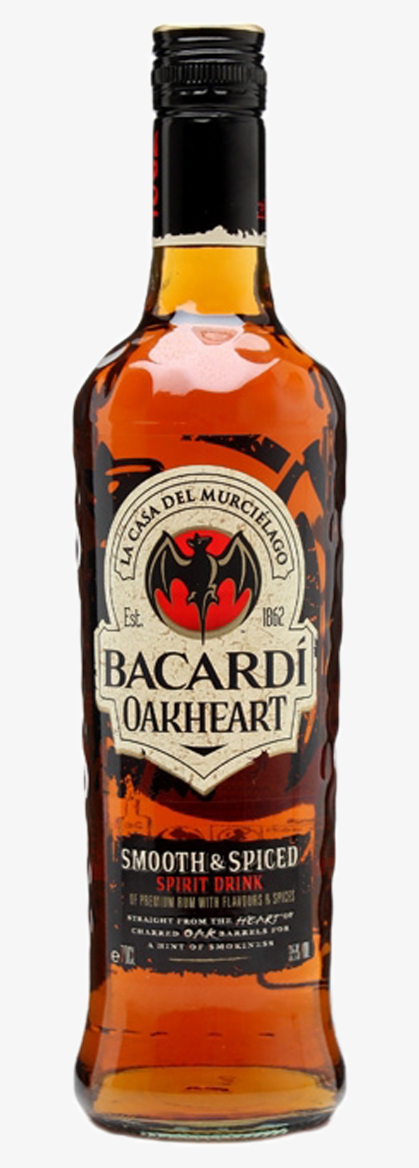 Bacardi Oakheart Spiced Rum 1 Litre, transparent png #4805149