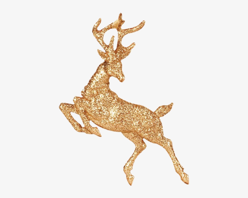 Golden Deer - Gold Christmas Deer Png, transparent png #4805969