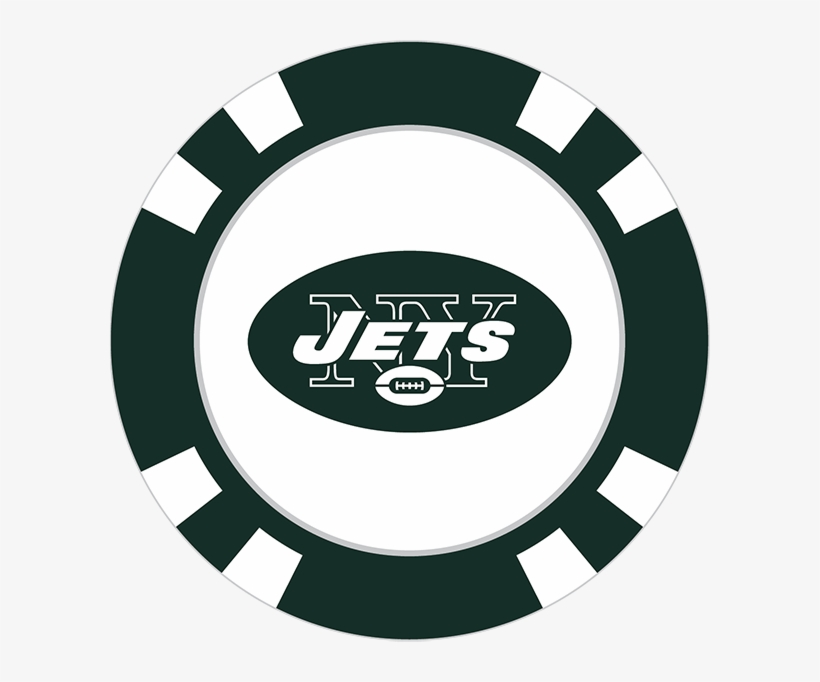 Graphic Black And White New York Jets Chip Ball Marker - Logos And Uniforms Of The New York Jets, transparent png #4805972