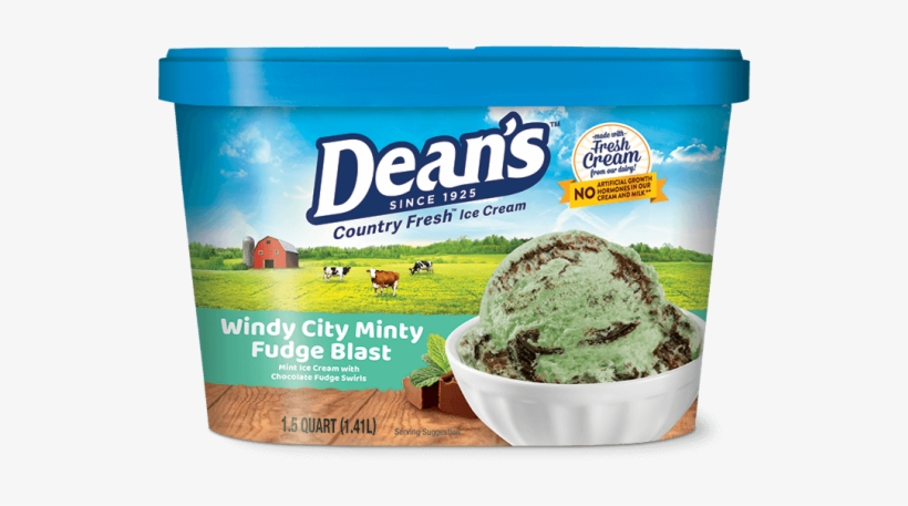 Dean's Premium Windy City Minty Fudge Blast Ice Cream - Sea Salt Caramel Cheesecake Ice Cream, transparent png #4807862