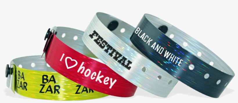 Custom Holographic Wristbands 19 Mm Rain - Pulsera Evento Png White, transparent png #4810522