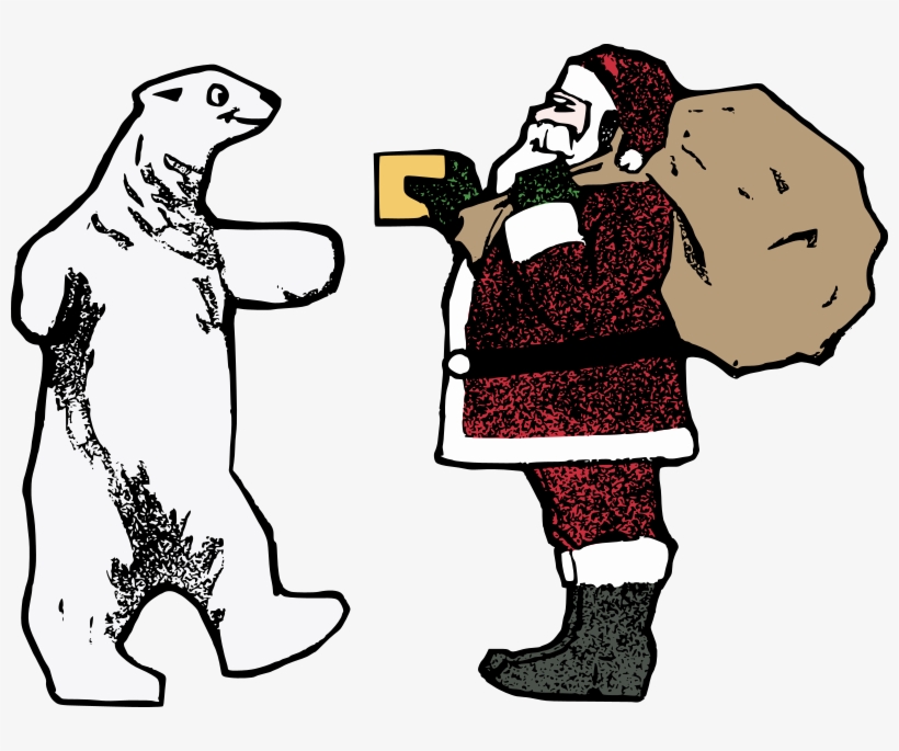 Medium Image - Polar Bear & Santa, transparent png #4811726