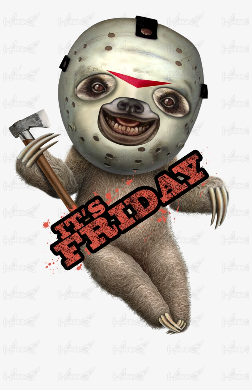 It Is Friday Sloth - T-shirt, transparent png #4812253