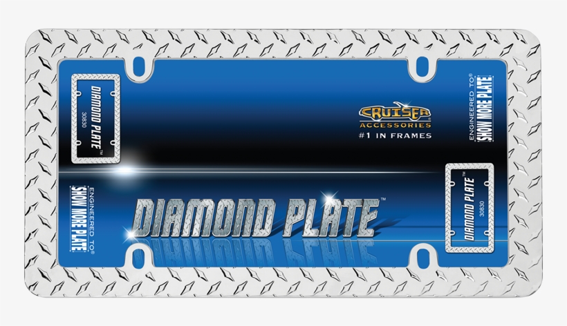 Diamond Plate, Chrome - Cruiser Accessories 30830 Diamond Plate License Plate, transparent png #4815247