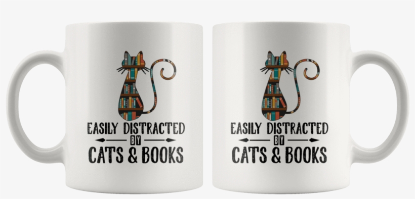 "cats And Books" 11oz White Mug - Mug, transparent png #4815389