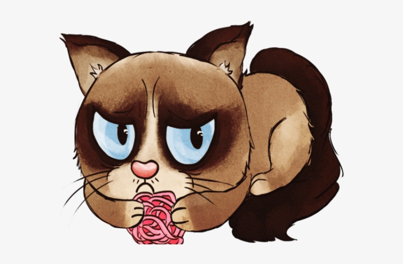 Grumpy Cat Clipart Png - Drawing, transparent png #4816456