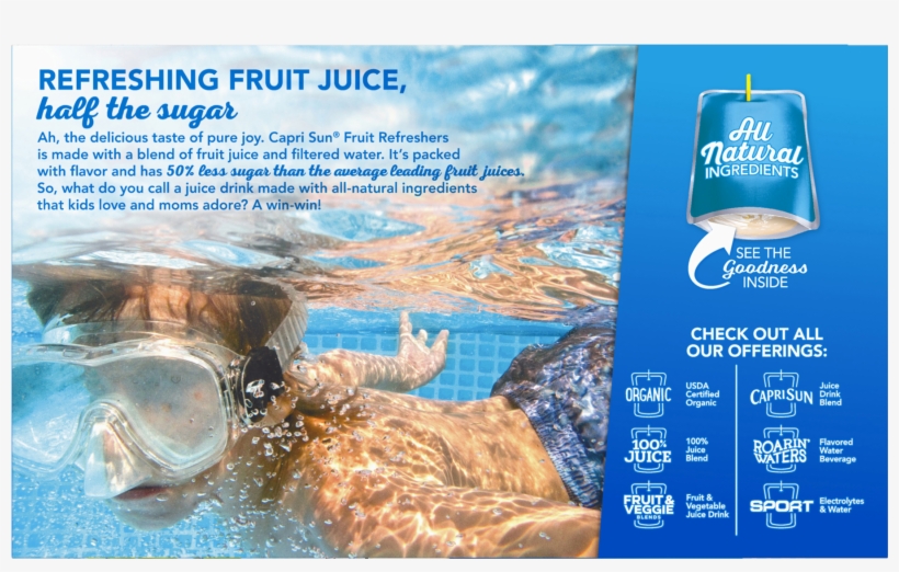 Capri Sun Fruit Refreshers Juice Drink Orange Pineapple - Capri Sun Fruit Refreshers Juice Drink, Awesomely Apple, transparent png #4818322