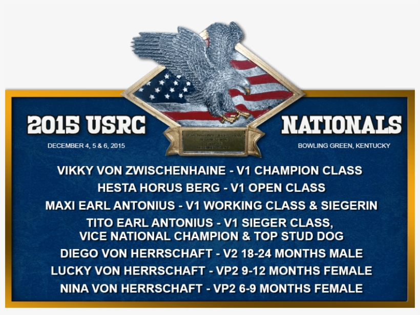 2015 United States Rottweiler Club Nationals - Trophy, transparent png #4818642