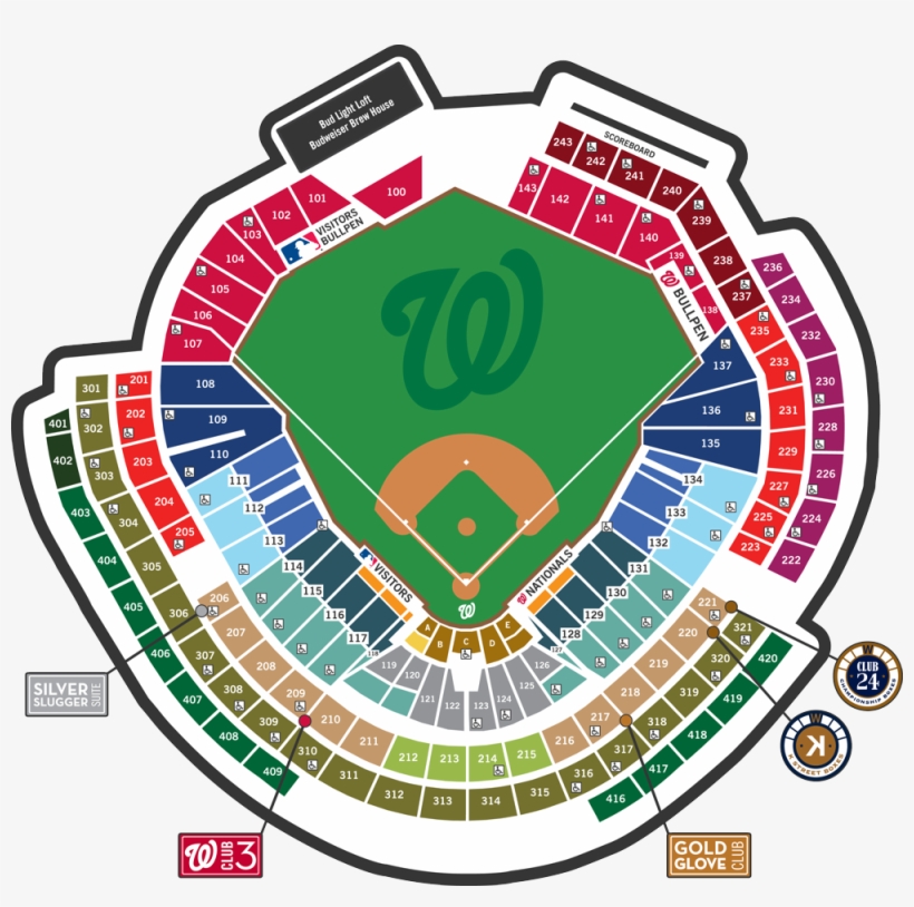 Postseason Information Washington Nationals Washington - Nationals Park Seating, transparent png #4820161