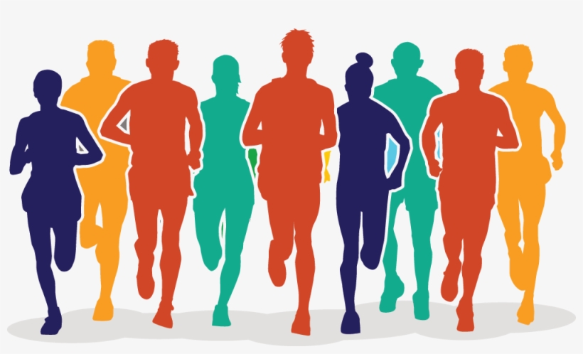 Research Shows That You're More Apt To Eat Better And - Marathon Runners Vector, transparent png #4821765