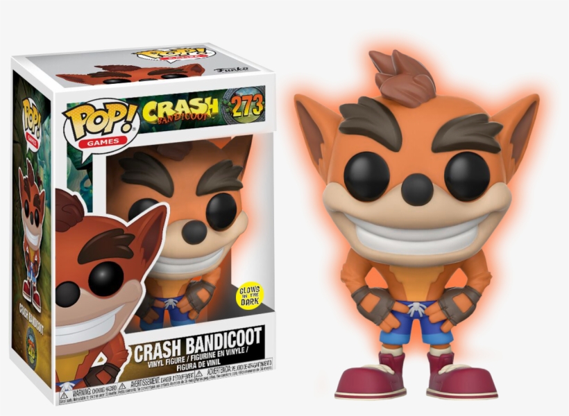 Crash Bandicoot Glow In The Dark Pop Vinyl Figure - Funko Pop Crash Bandicoot, transparent png #4825265