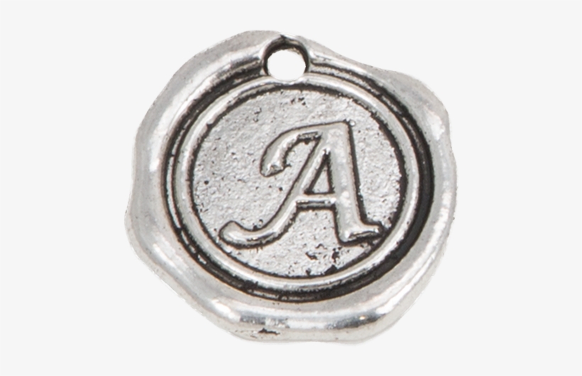 Silver Wax Seal "a" Charm - Emblem, transparent png #4826860