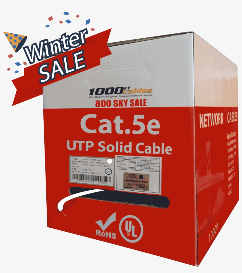 Get - Cat 6 Plenum Bulk 1000ft Solid Copper Ethernet Cable, transparent png #4827156