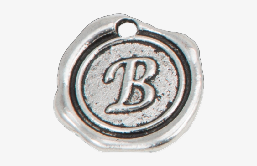 Silver Wax Seal "b" Charm - Circle, transparent png #4827220