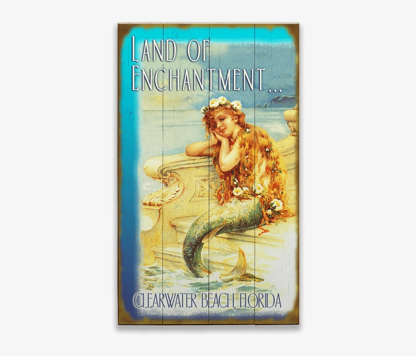 View Zoom Land Of Enchantment Mermaid Sign - Little Mermaid Hans Christian Andersen Vintage Book, transparent png #4828013