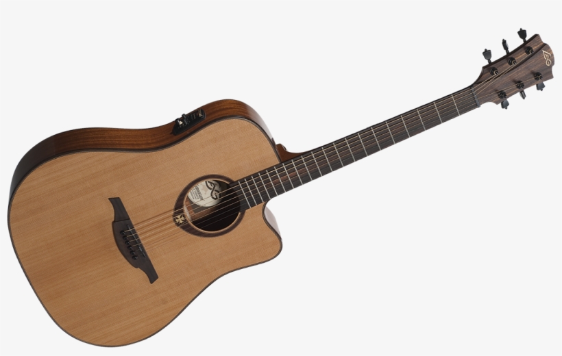 Lag Dreadnought Cutaway Electric Guitar Natural - Lag T100dce Electro-acoustic Guitar, Natural, transparent png #4830422