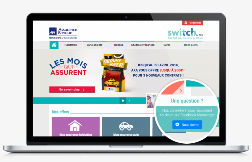 Axa Uses Facebook Messenger - Axa, transparent png #4831862
