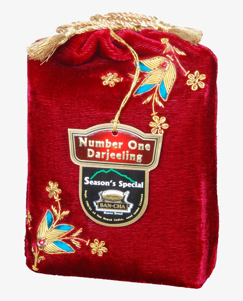 1 Darjeeling Tea In Hand Embroidered Zardozi Velvet - Darjeeling Tea Bags, transparent png #4831920